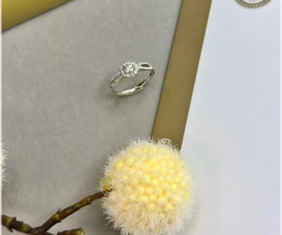 天然鑽石GIA溫暖之心向日葵(女戒）