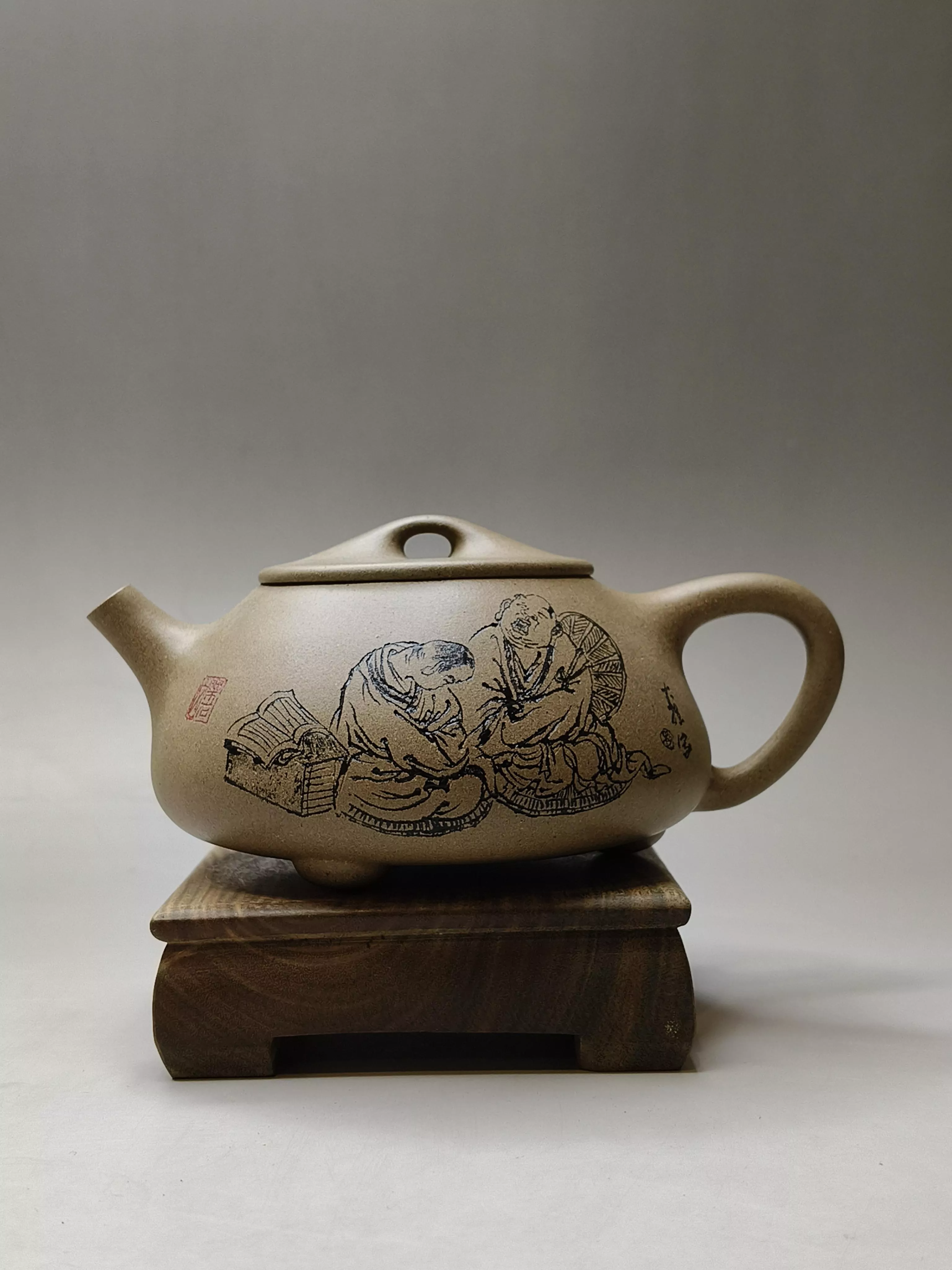 紫壺茗閣 宜興紫砂壺 青段 全手製 約270cc