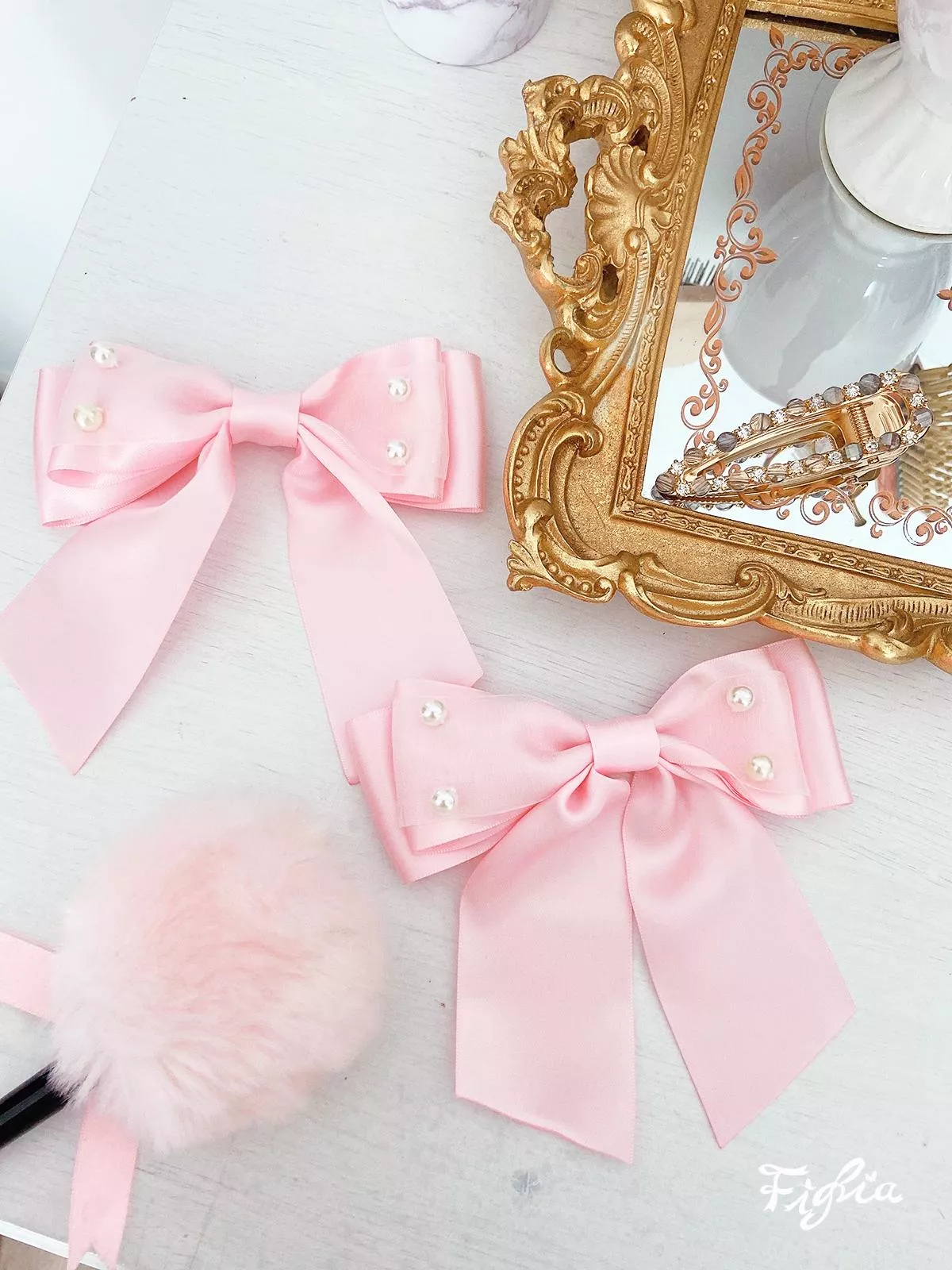 Angel of Dream Weaving編織夢境的天使蝴蝶結珍珠對夾