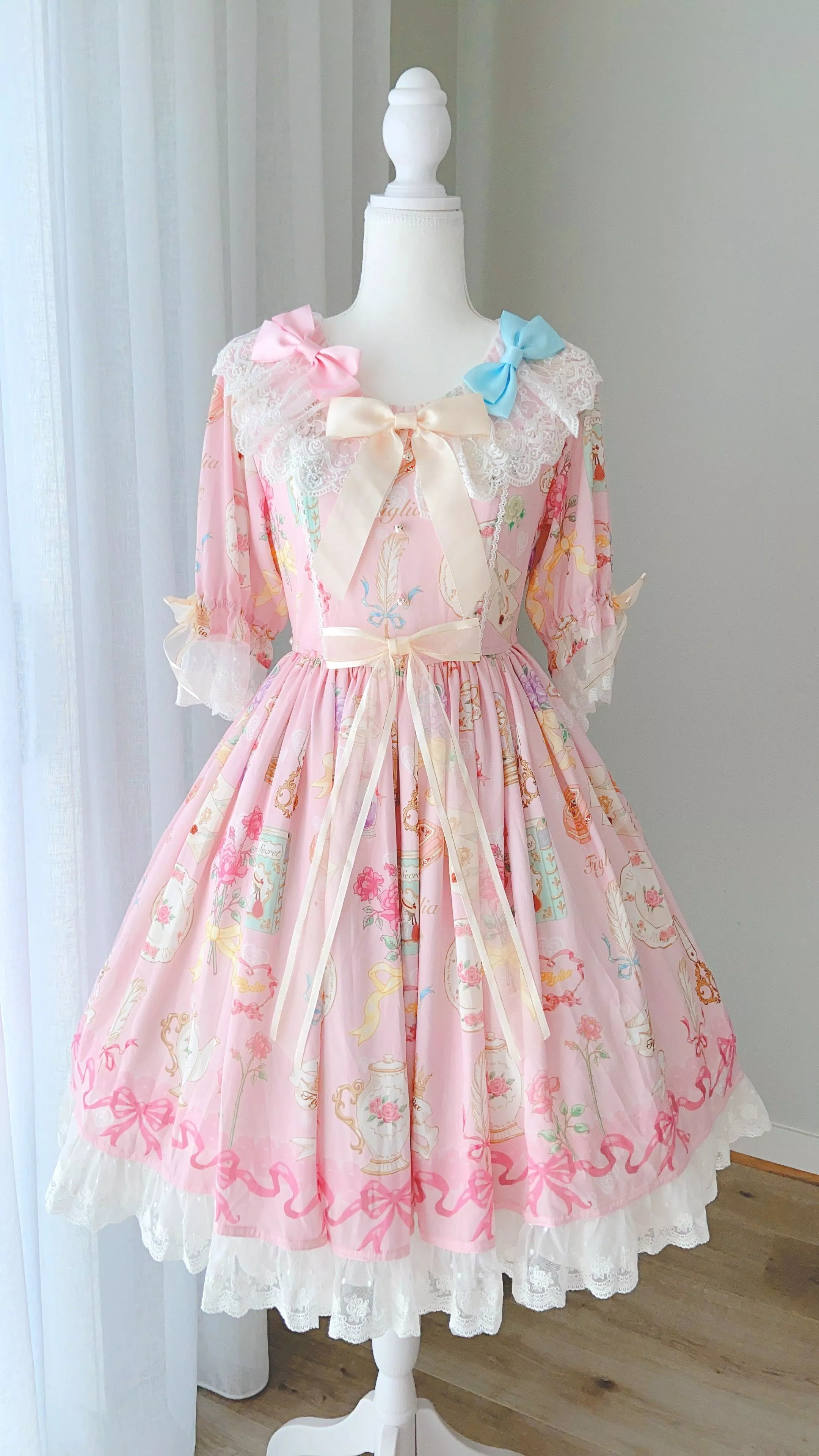 Girlish Reverie Moment 少女的片刻遐想系列短袖蝴蝶結洋裝