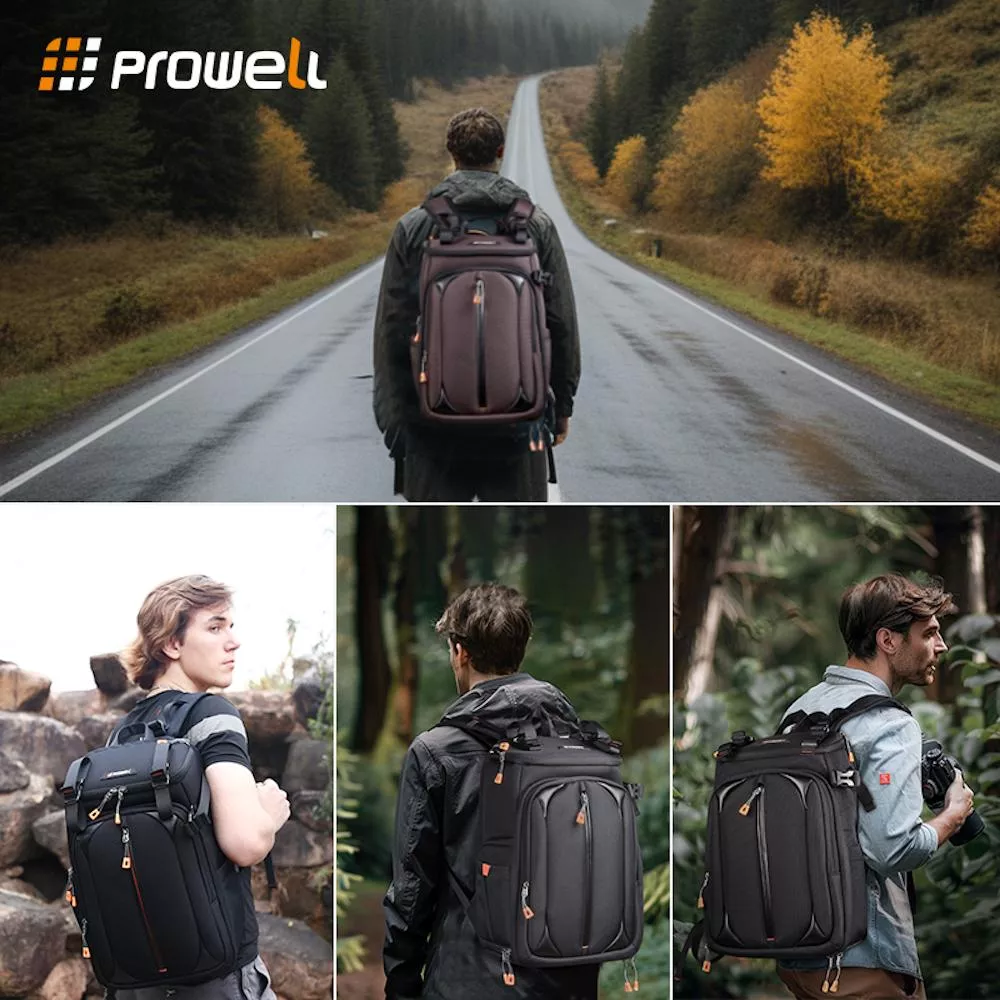 PROWELL 普樂威 WIN-23186B 相機包贈送防雨罩 大容量30L相機後背包 側開快取