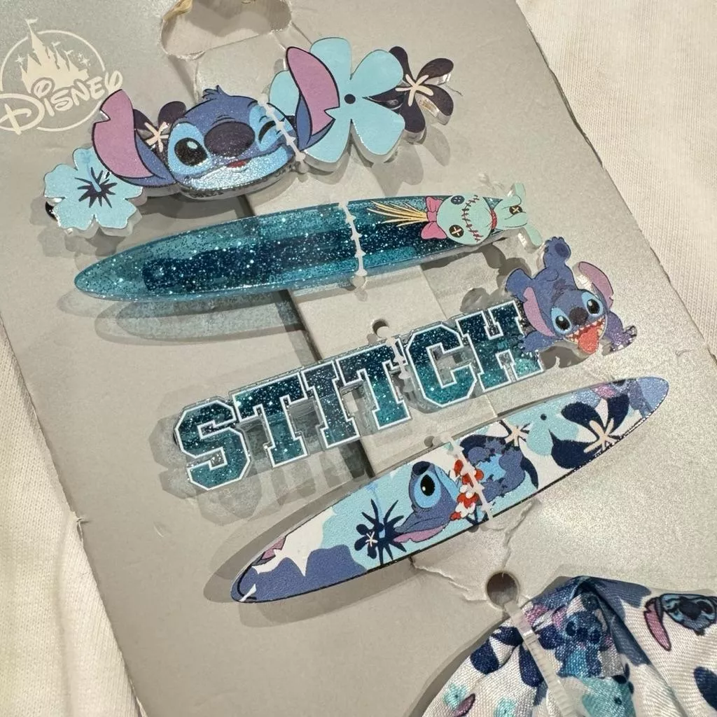 GU星願屋💜💛-🇯🇵日本代購「香港樂園史迪奇髮夾髮束組」，下單前請先詢問是否有現貨❗️