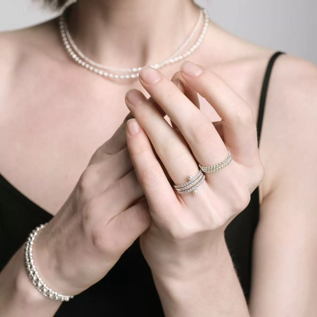 Architecture of Devotion 築殿- 925純銀排鑽珍珠戒指