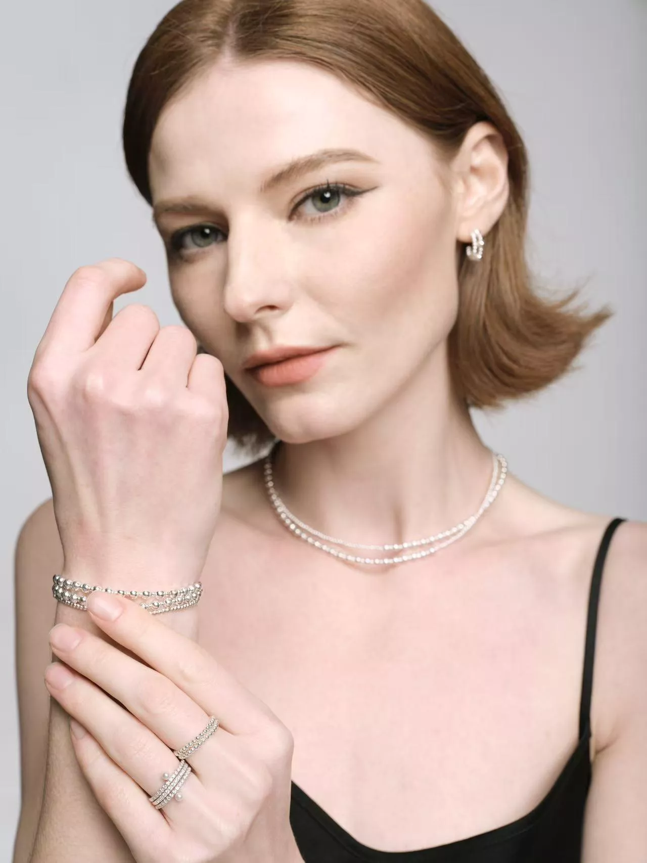 Architecture of Devotion 築殿- 手工製925純銀珠重工排鑽釦彈力手鍊