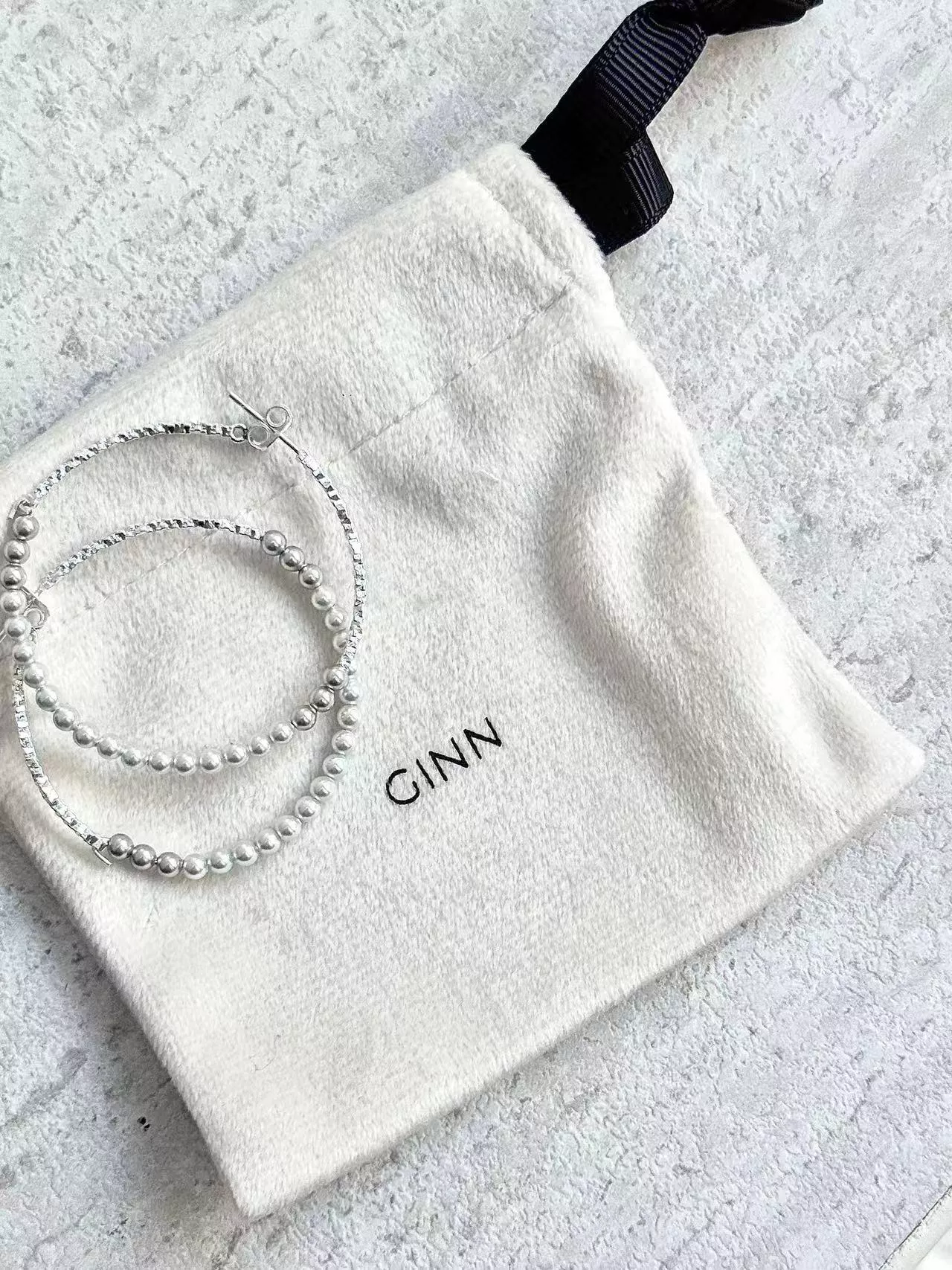 Trace of light-Earrings 手工製作s925碎銀拼接珍珠雙色耳環