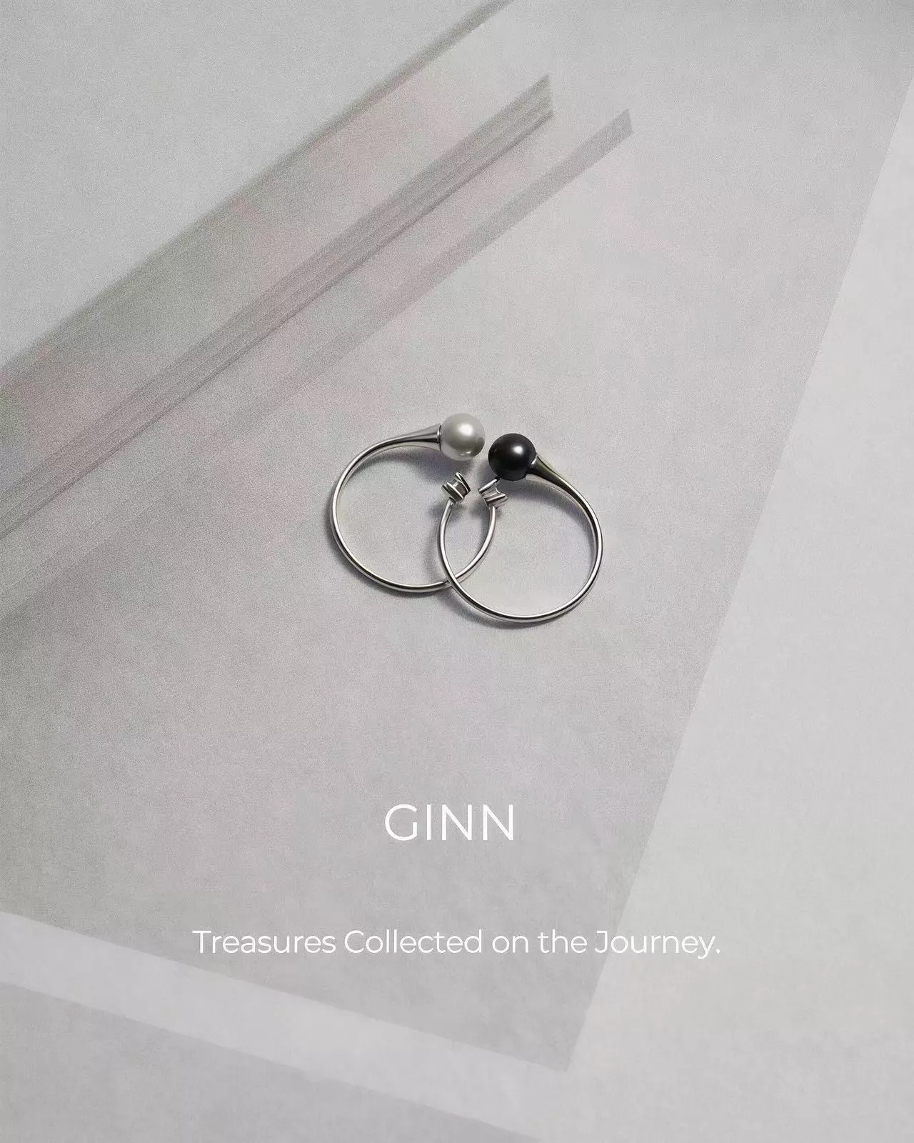 Self-reflection-Ring 手工製作珍珠純銀戒指-黑珍珠/灰珍珠