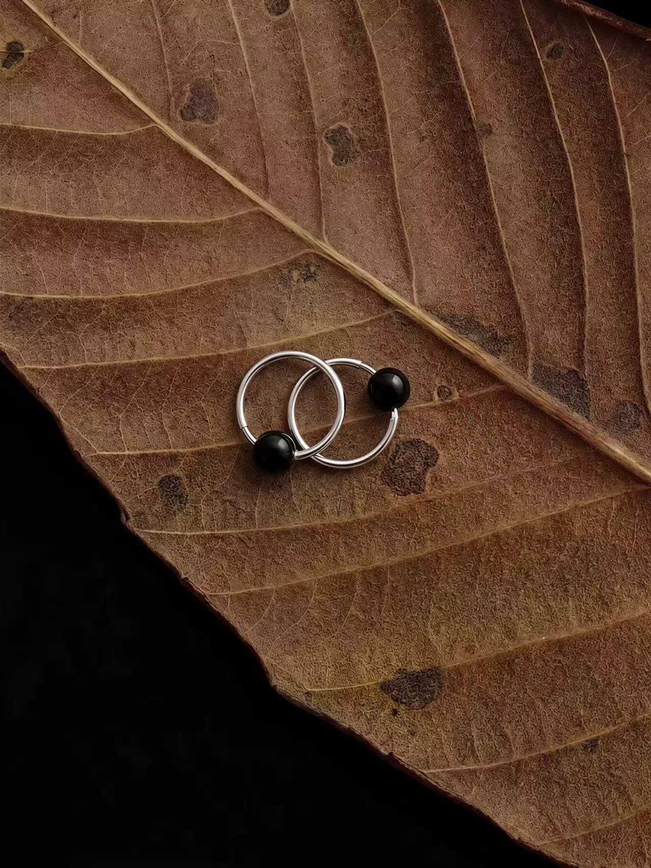 Abyssal bloom-Earrings 手工製作黑瑪瑙純銀耳環