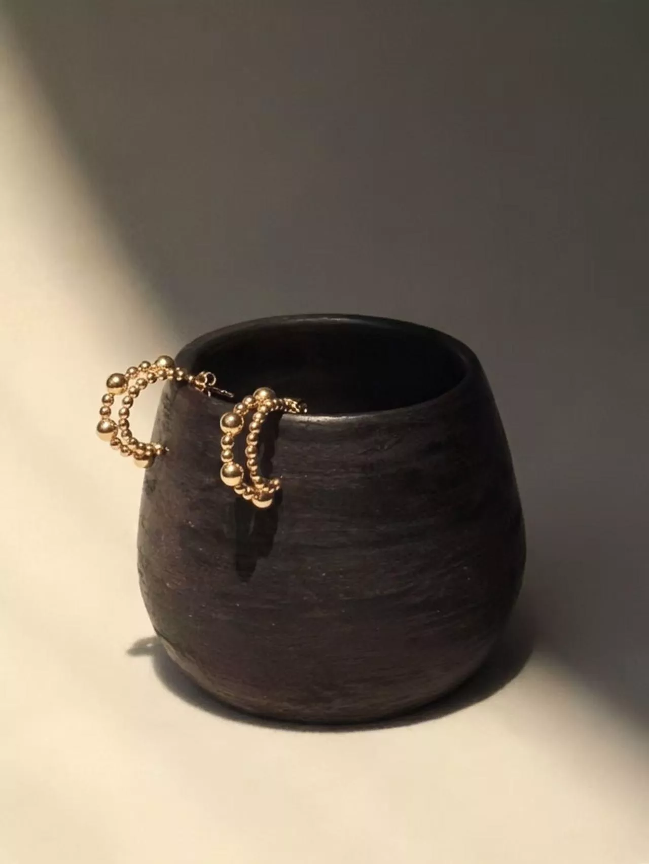 Sediment 積澱- 925純銀鍍金重工耳環