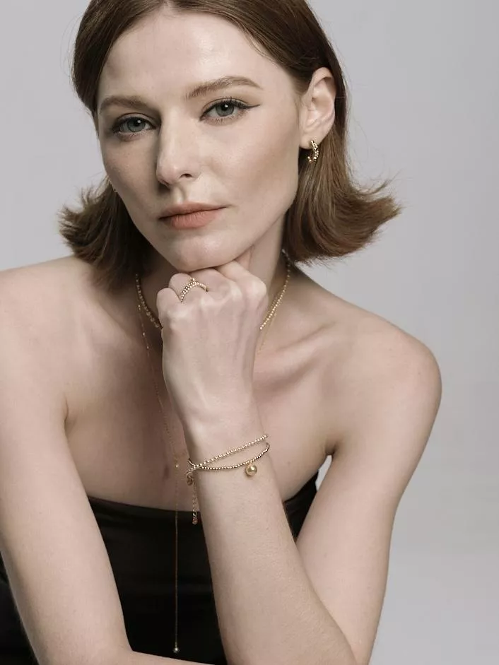 Sediment - 手工製南洋金珍珠吊墜雙層手鍊