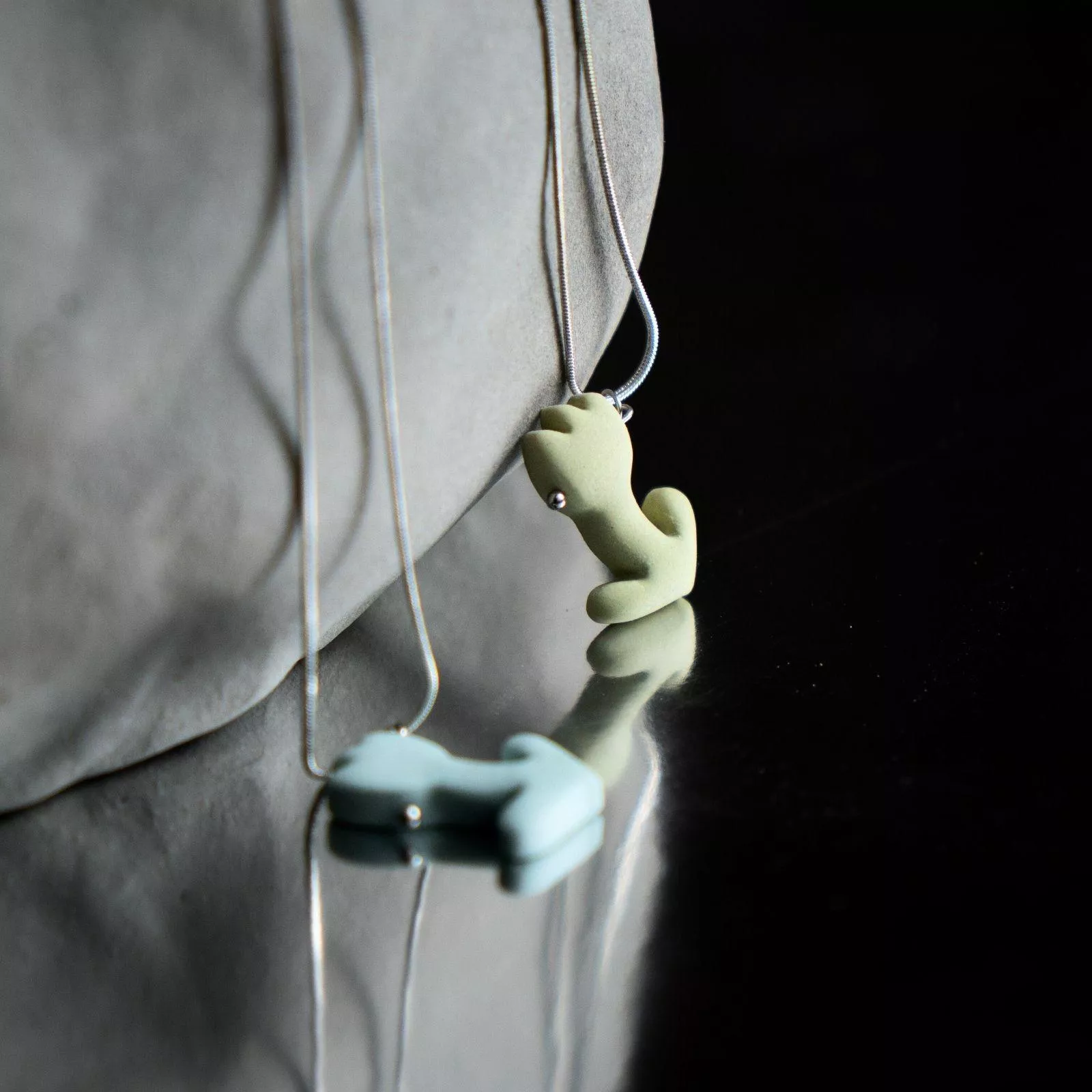 項鍊｜鬱金香 - 藍綠系(4色)