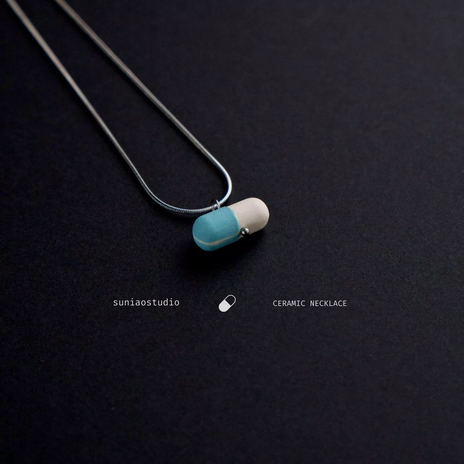 項鍊｜藥丸系列 - 水藍