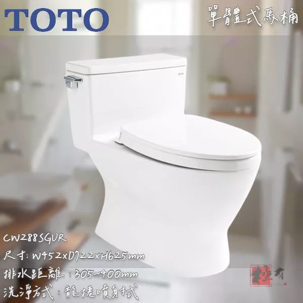 🔨 實體店面 可代客安裝 TOTO CW288SGUR 單體式馬桶 全品項皆可詢問 (20CM可安裝)