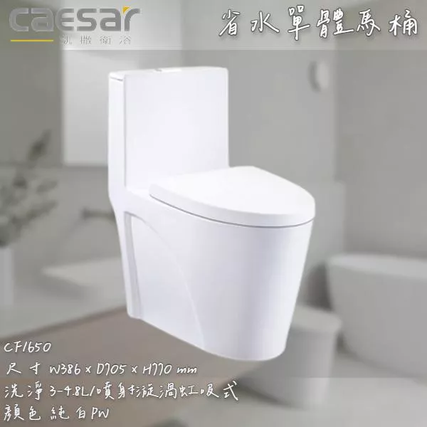 🔨 實體店面 可代客安裝 CAESAR 凱撒衛浴 省水單體馬桶 CF1650 實體店面 可代客安裝