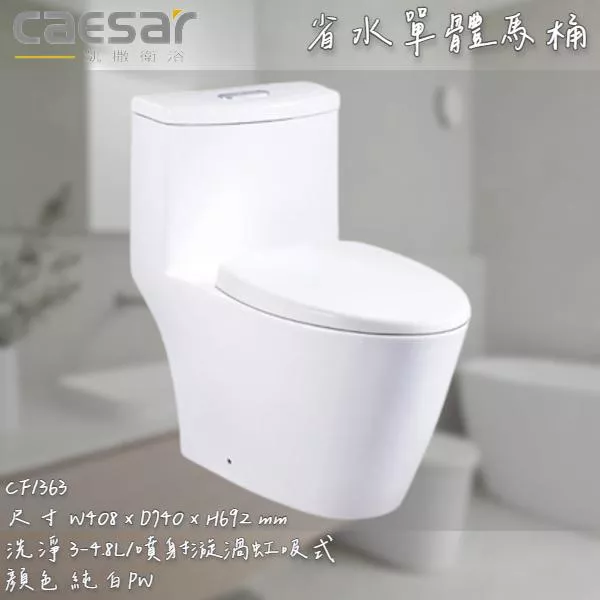 🔨 實體店面 可代客安裝 凱撒衛浴 省水單體馬桶 CF1363 實體店面 可代客安裝