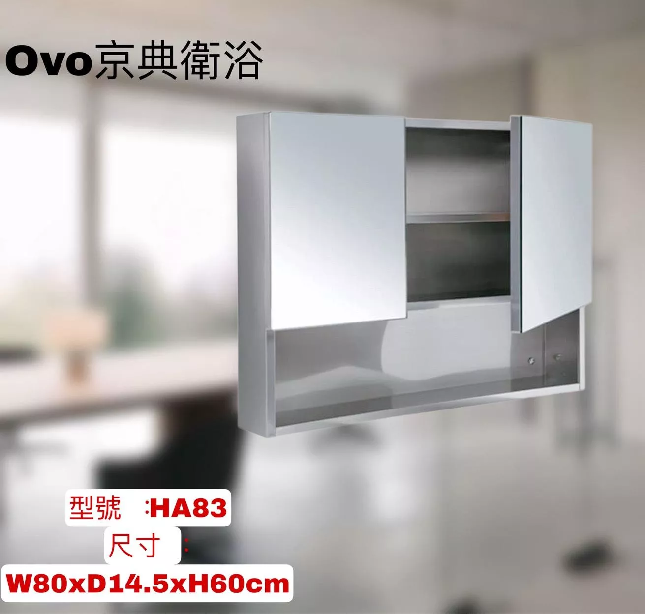 🔨 實體店面 可代客安裝 OVO 京典衛浴 HA83 HA82 鏡面收納櫃 實體店面 可代客施工