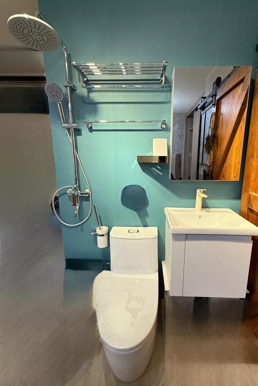 日系簡約 衛浴九件套裝 (4D馬桶/防水浴櫃/鏡櫃/收納五金全系列)