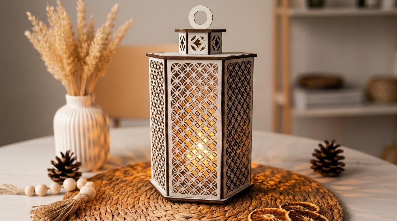 3D立體雷射切割裝飾燈籠，茶蠟燭台