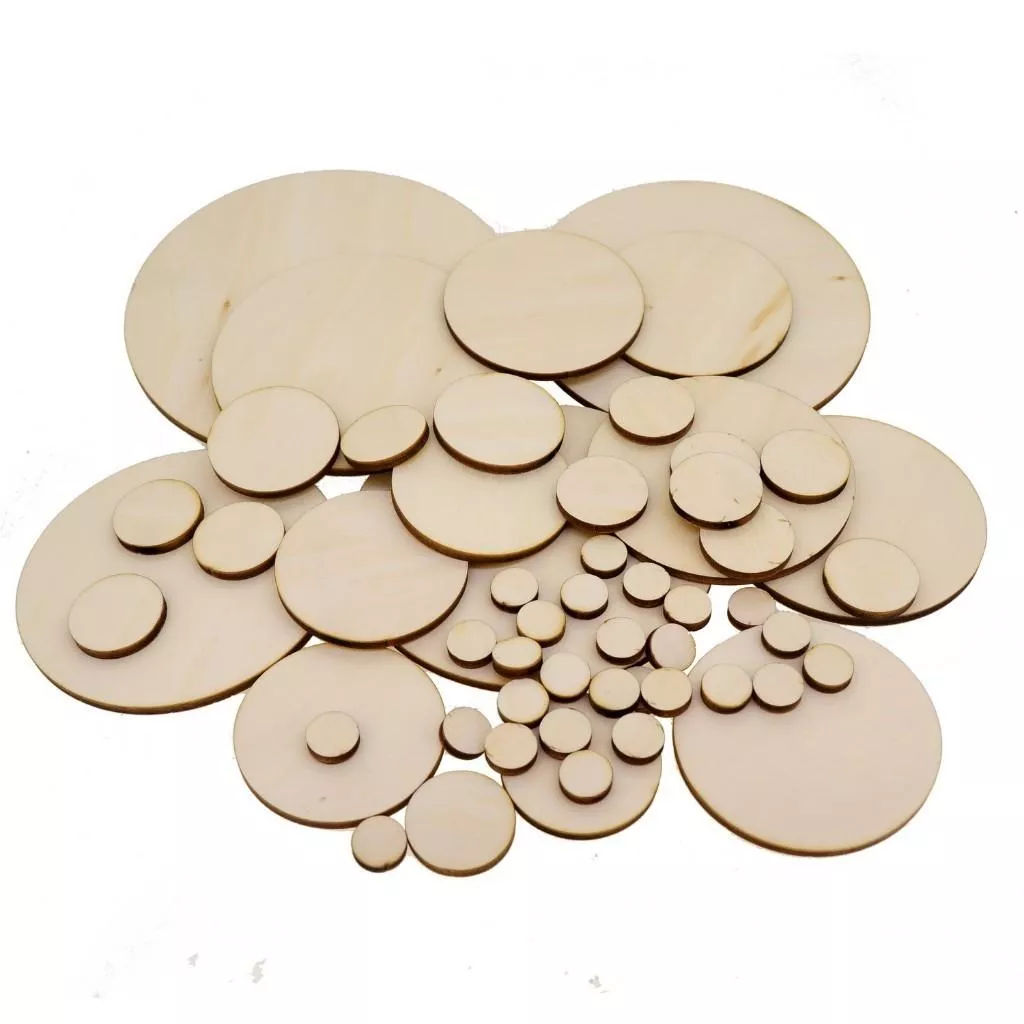 圓片 圓形木片 3mm/5mm厚 可切割直徑由1-90公分 數學教具 美術DIY配件 DIY手作 可客製化雕刻文字和打孔