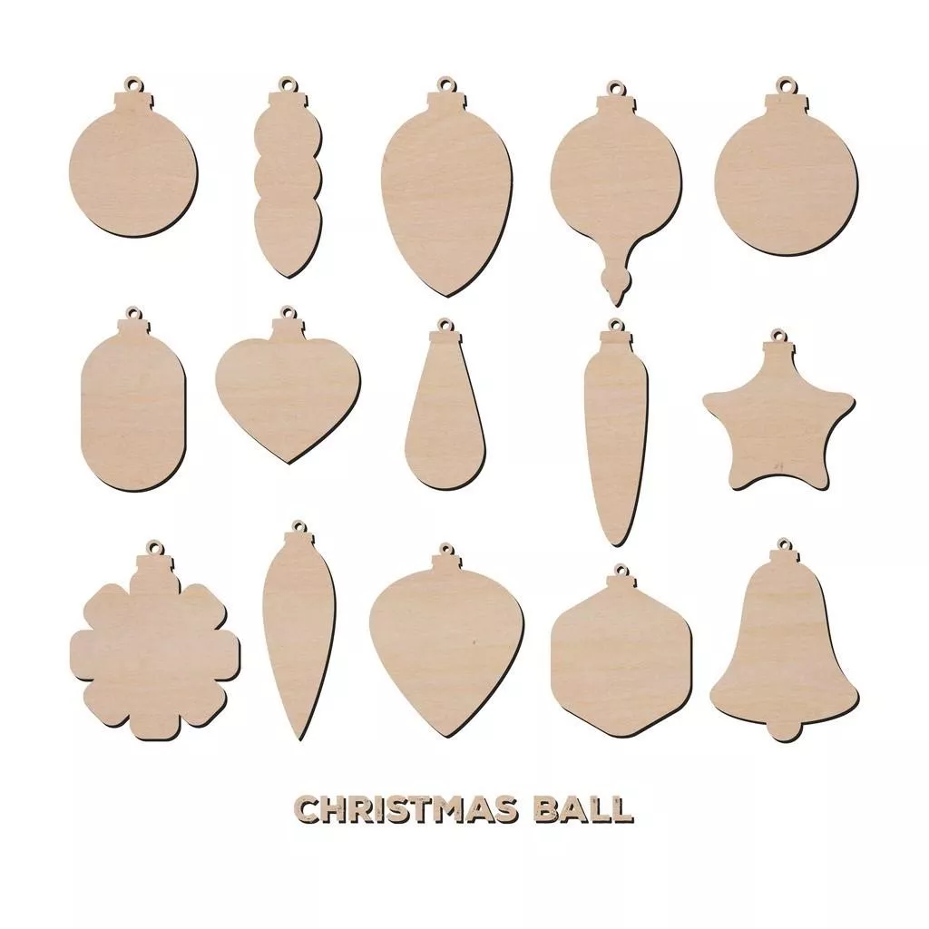 聖誕節吊飾掛飾造形木片 聖誕裝飾 聖誕掛飾 雷射切割木片 木片材料 木片 diy 蝶谷巴特 木質裝飾品 客製化木片