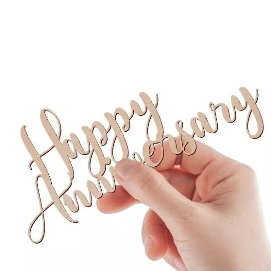 Happy Anniversary 紀念日快樂 造形木片 雷射切割木片 手工木片 木片 diy 拼貼 木片材料 蝶谷巴特