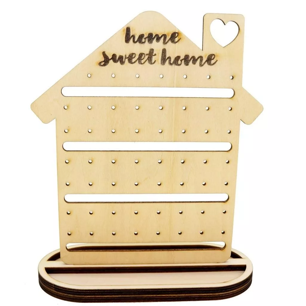 甜蜜的家小屋耳環展示架，用於耳釘或夾式耳環 女兒生日禮物 可以讓小朋友自己塗裝及裝飾 適合市集擺攤 擺攤道具 飾品展示架