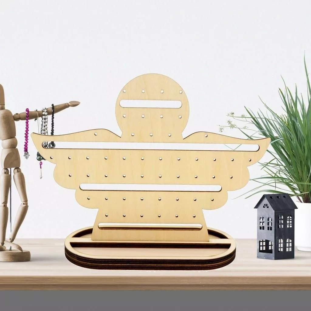 小天使耳環展示架，用於耳釘或夾式耳環 女兒生日禮物 可以讓小朋友自己塗裝及裝飾 適合市集擺攤 擺攤道具 飾品展示架