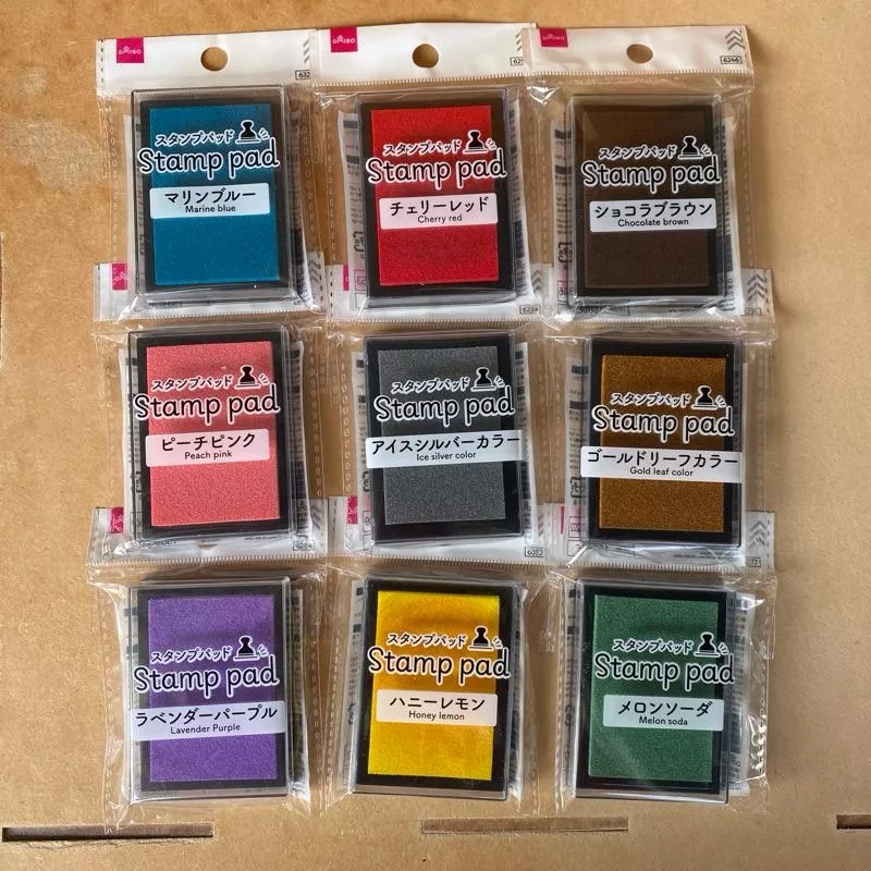 DAISO 日本大創百貨 大倉文具 6x4cm彩色印泥 印台 手作工具 卡片創作 印章專用 創意印章 卡片製作 9色選擇