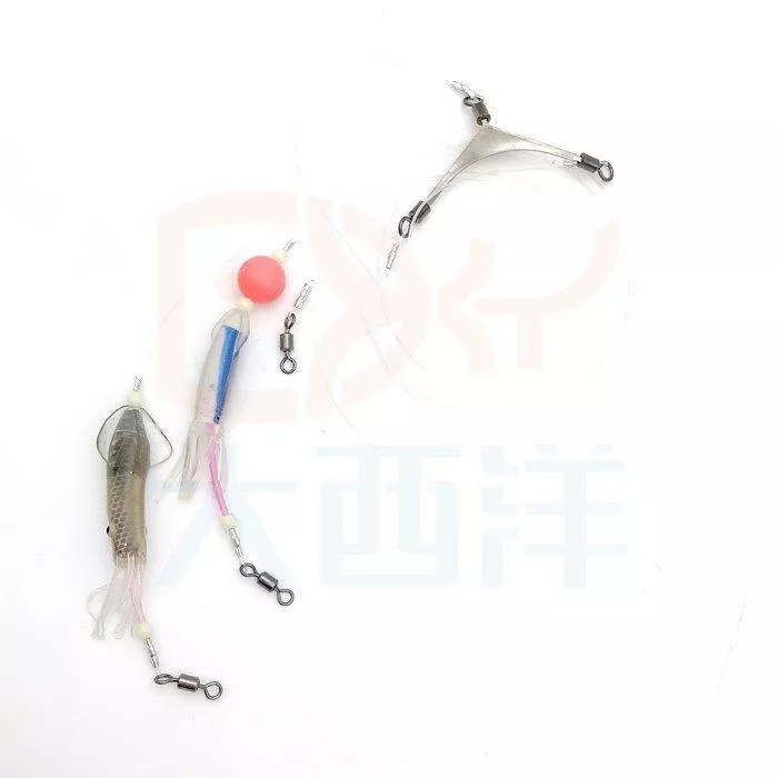 大西洋釣具 2門白魚釣組 附小卷 三叉扁擔 白帶魚釣組 (1包)