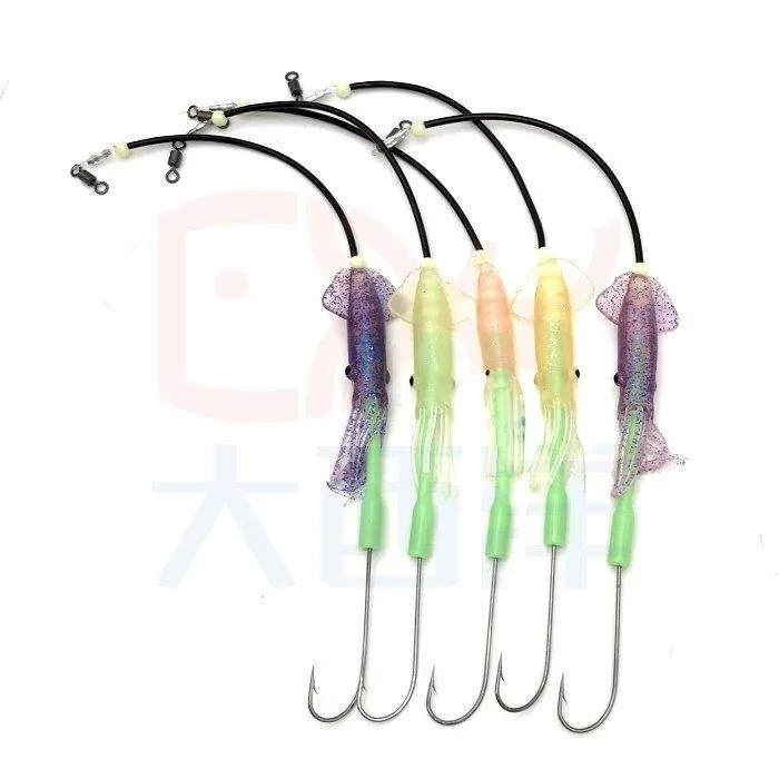 大西洋釣具 白帶長柄子線鉤 白帶鉤 夜光管 附小卷 倒鉤 白帶魚專用 太刀魚鉤 長柄鉤 倒鈎 白帶串鉤 白帶魚釣組