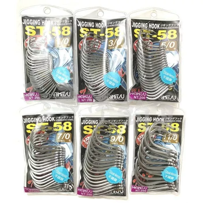 大西洋釣具 Harimitsu ST-58不銹鋼 JIGGING HOOK 鐵板鉤 鐵板鈎