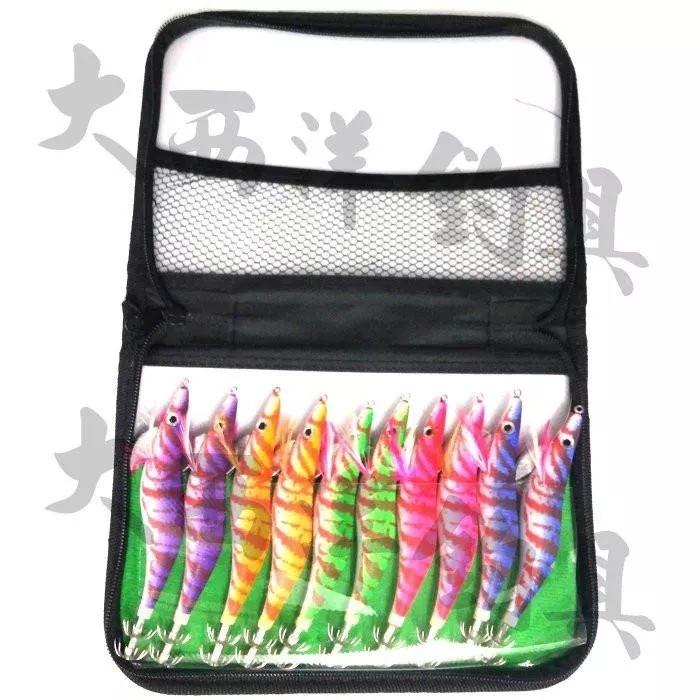 大西洋釣具 木蝦10入 + 木蝦盒 章魚 軟絲 花枝 透抽 炮管(1盒)