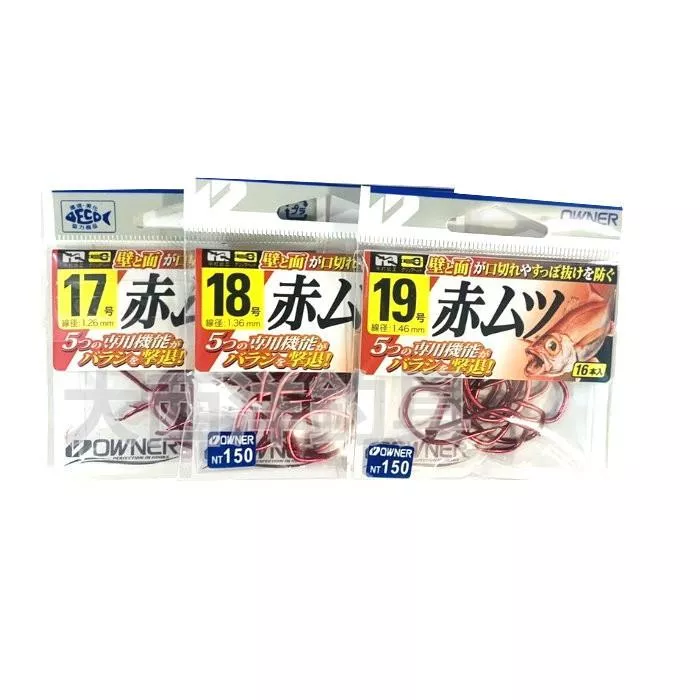 大西洋釣具 OWNER 赤色 赤ムツ 深海鉤 深海鈎  船釣鉤 似臥眠鉤 16590 (1包)