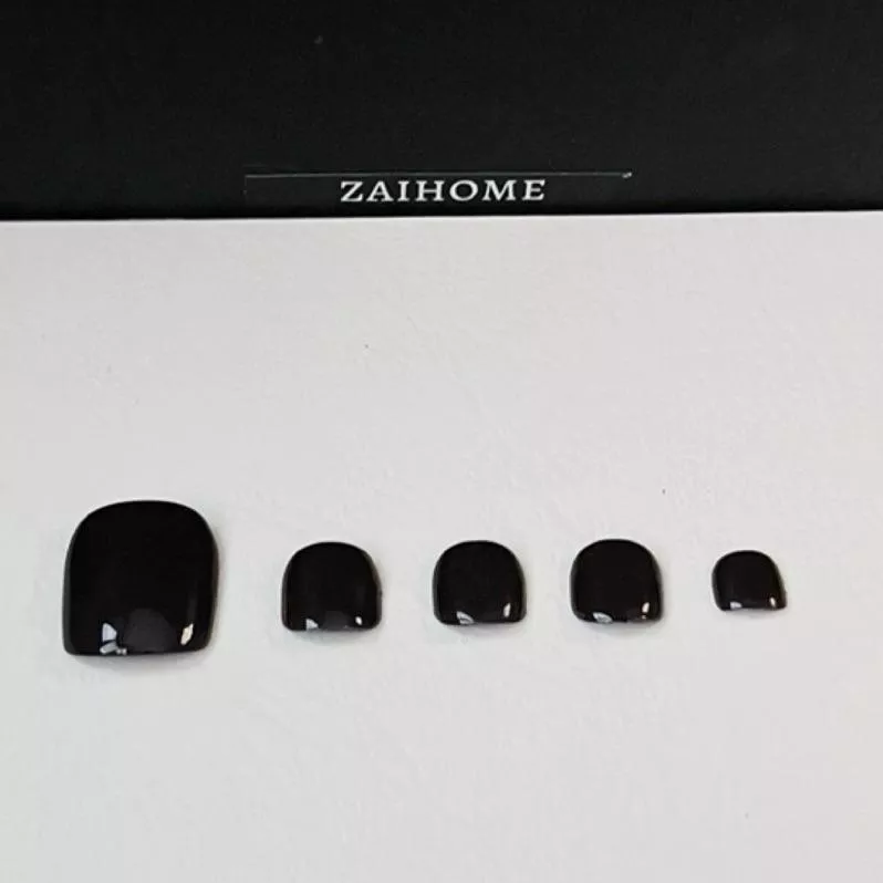 現貨 𝒛𝒂𝒊𝒉𝒐𝒎𝒆 N05｜顯白純黑 足部穿戴甲 腳指甲貼片 穿戴式美甲