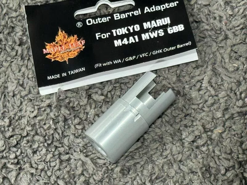 *現貨屋*楓葉精密 Marui M4 MWS GBB CNC鋁合金外管轉接座 wa外管 槍管