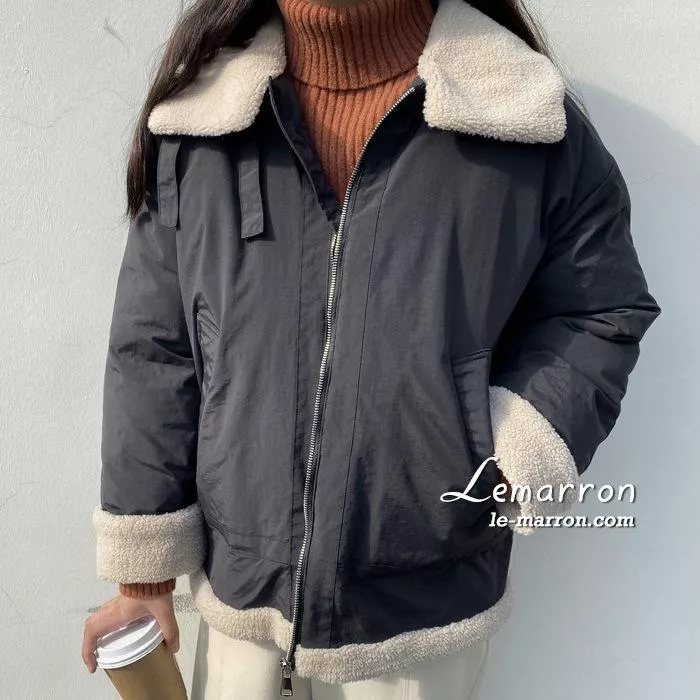 現貨│韓版 男友風機車立領加厚冬季外套 羊羔絨短款寬鬆版#4247特價