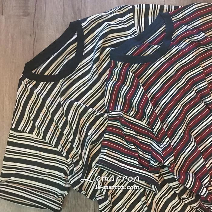 現貨│日單 基本款中性T恤 粗細條紋 寬鬆版短袖t-shirt Tシャツ#4268特價