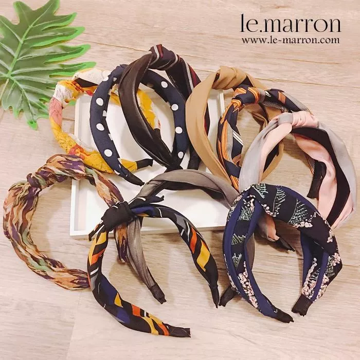 現貨│韓版 百搭髮飾 復古圓點 雪紡碎花 撞色拼接 特價 髮箍#4178特價