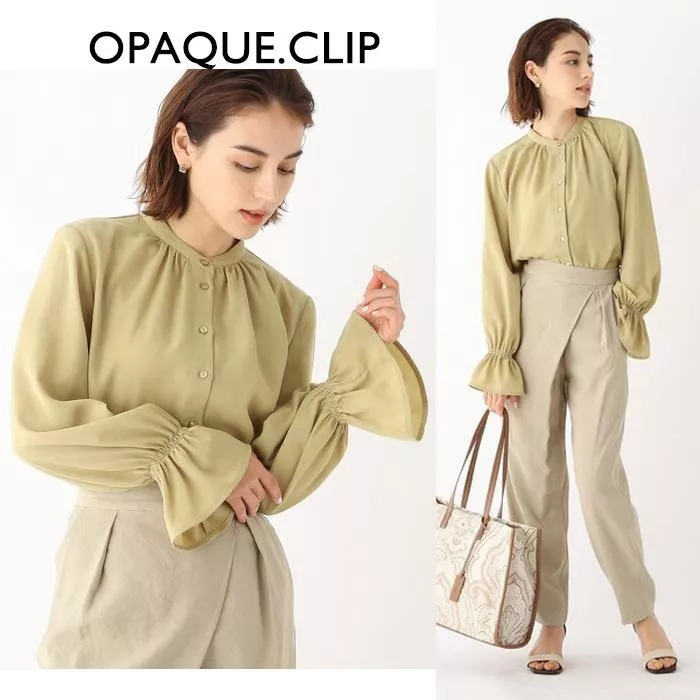 現貨│日單 質感品牌 OPAQUE.CLIP 袖フレア♡ 喇叭袖 簡約單排釦長袖襯衫4351特價