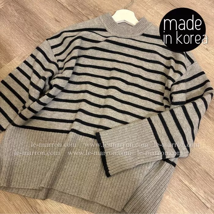 現貨│韓國製 好版型 好品質 英倫風經典條紋毛衣 針織長袖4395