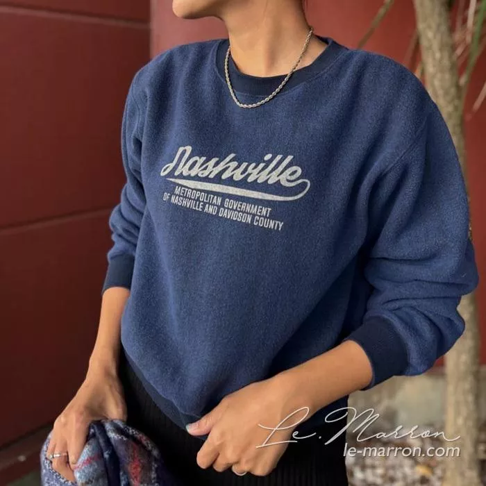 現貨│日單 FREAK'S STORE 復古染色洗舊感 美式風字母印花絨毛感圓領上衣#4422