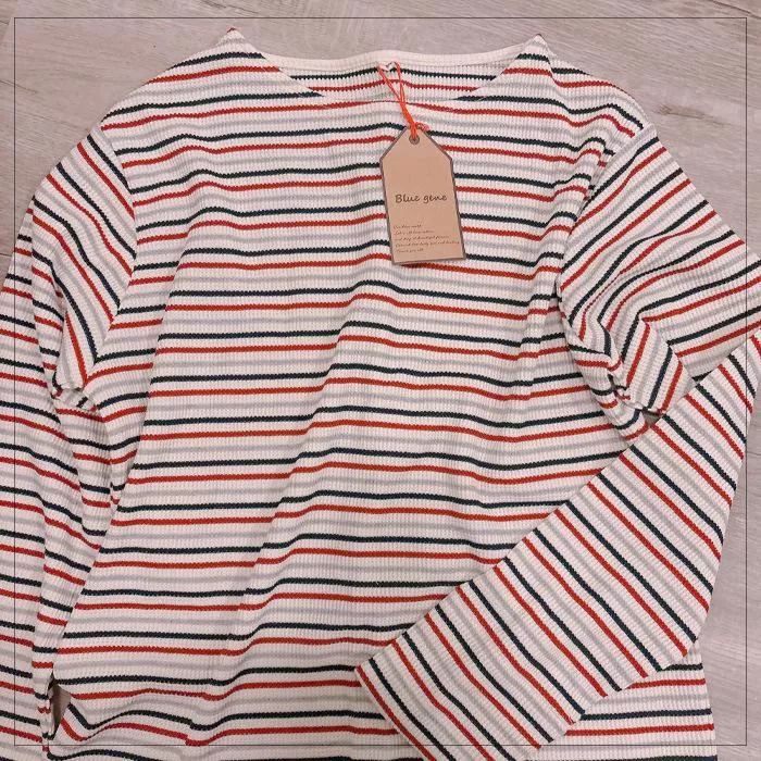 現貨│日單小眾品牌 華夫格紋理材質 LL 柔軟彈力條紋長袖T恤#4440特