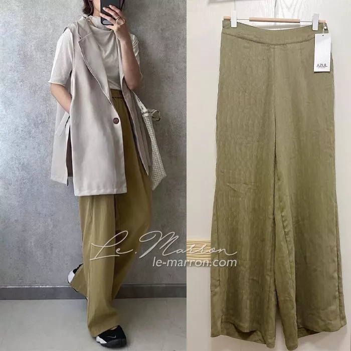 現貨│日單AZUL BY MOUSSY 縐織紋理楊柳紗寬褲 休閒褲#4452特