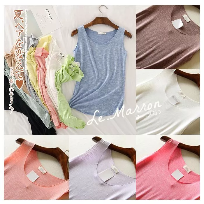 韓版 竹節棉 糖果馬卡龍色彩背心 簡約無印 輕薄無袖#LL016預購