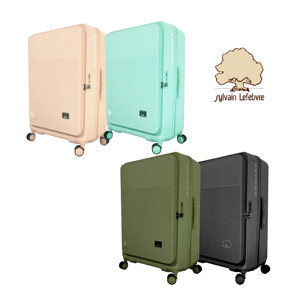 凡爾賽系列｜超輕量100%純PC前開式飛機輪防盜旅行箱｜20吋/24吋/29吋