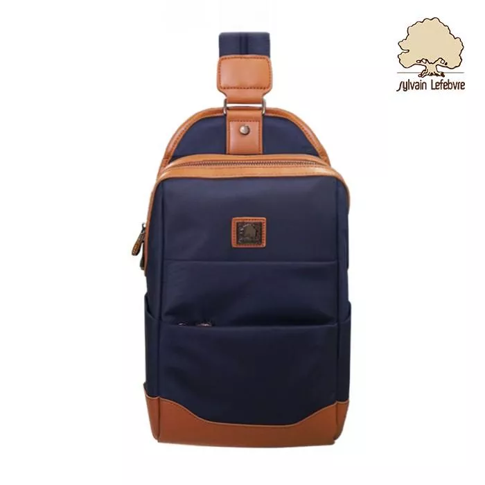 簡約感知性系列｜時尚拼接撞色尼龍單肩胸包