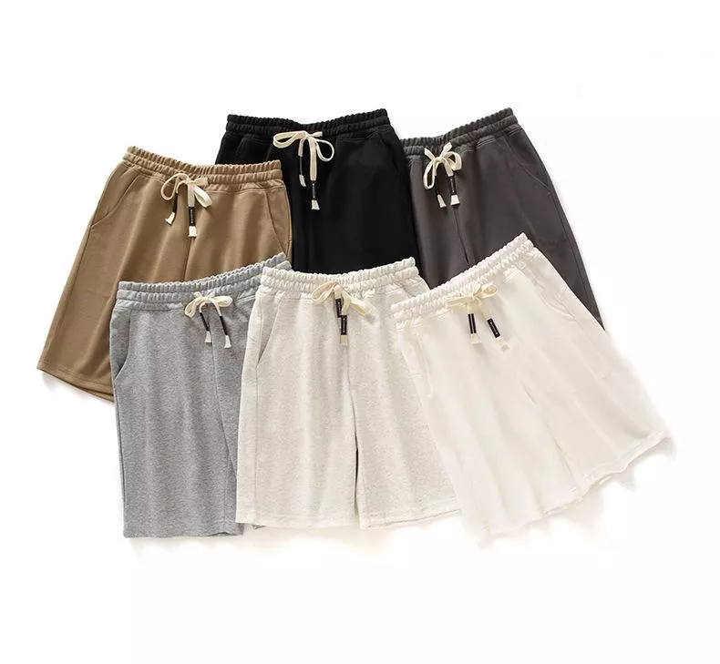 260克白繩華棉短褲男士運動短褲華棉寬鬆直筒褲休閒褲