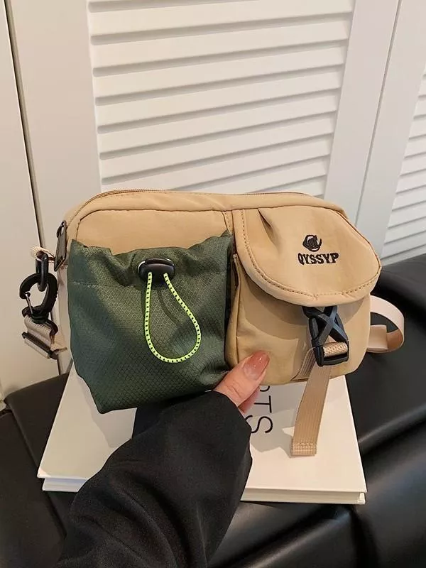 工裝風運動包多口袋潮流牛津布肩包質感斜挎包側背包