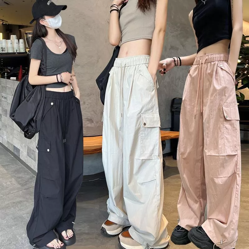 美式速乾工裝褲女束腳褲衝鋒登山褲闊腿運動褲