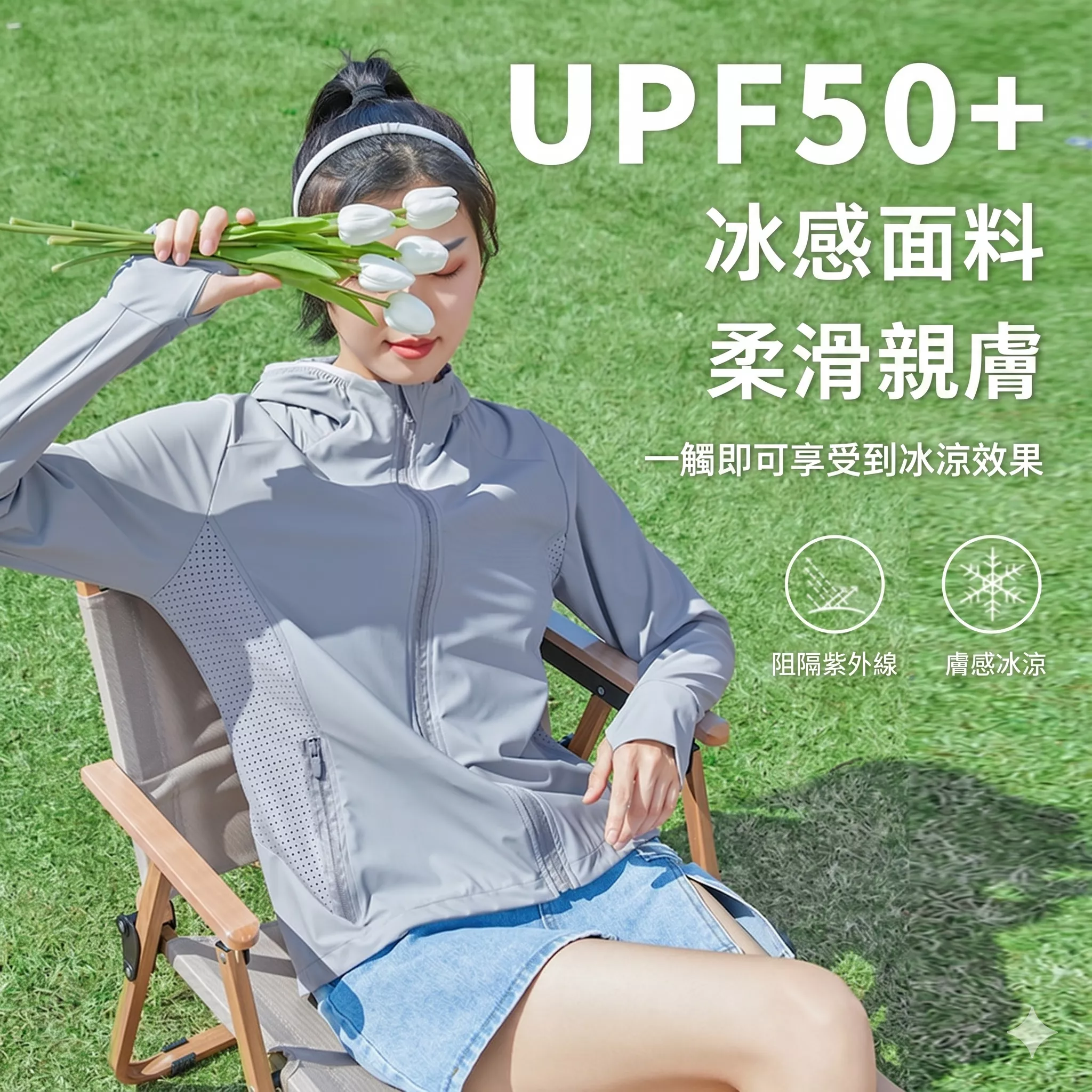 戶外防曬衣女冰絲透氣防曬服遮陽防紫連帽外套