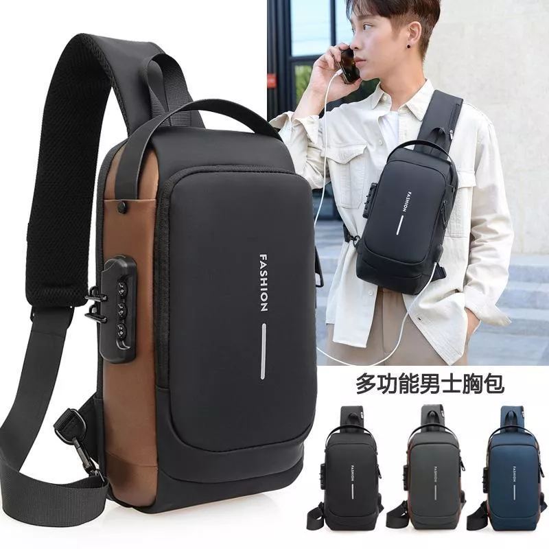 潮流時尚胸包休閒運動日常外出百搭耐用極簡實用斜背包側背包